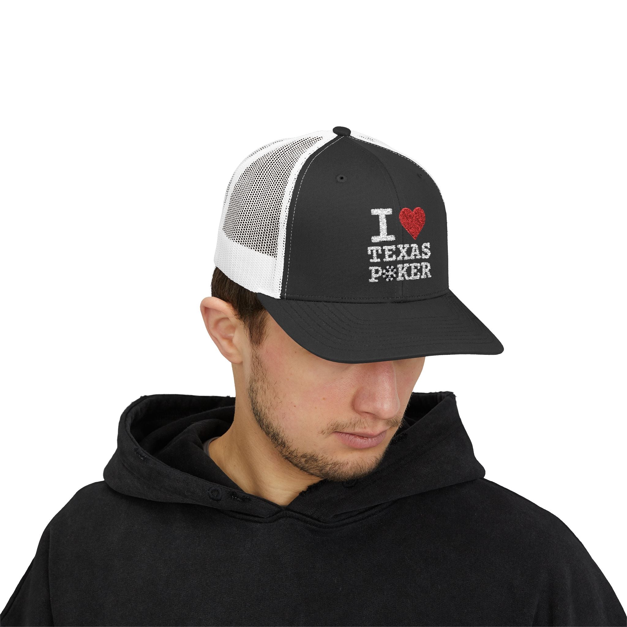 I Love Texas Poker Snapback Trucker Cap