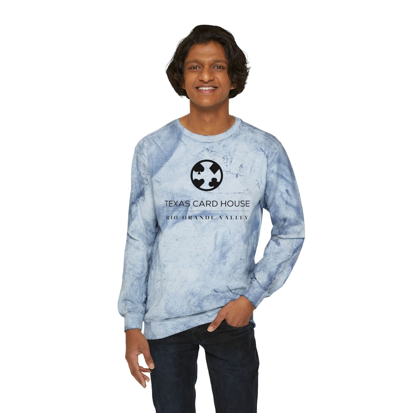 Texas Card House Rio Grande Valley Premium Color Blast Crewneck Sweatshirt