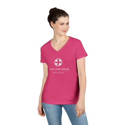 Texas Card House Dallas Ladies' V-Neck T-Shirt