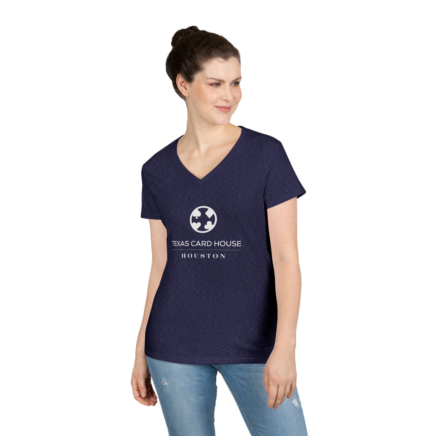 Texas Card House Houston Ladies' V-Neck T-Shirt