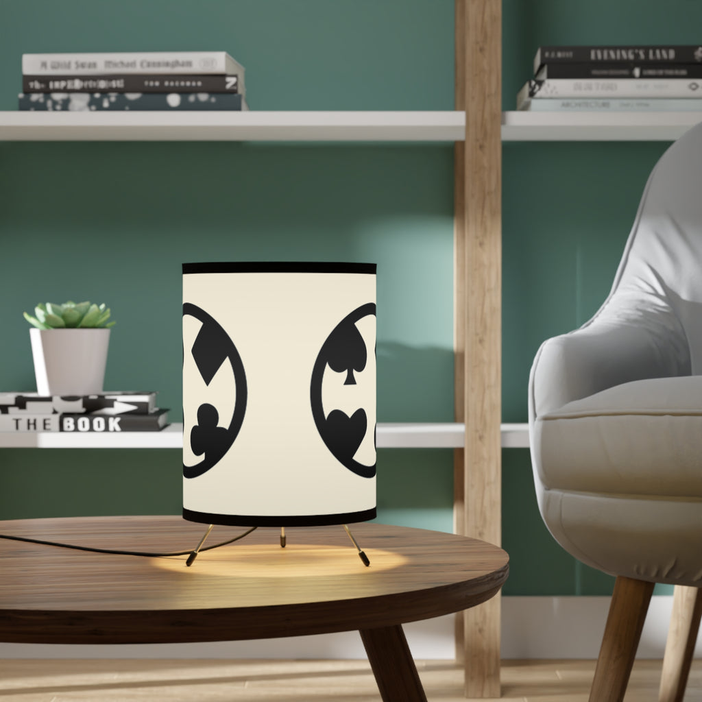 Texas Card House Tripod Lamp with High-Res Printed Shade, US\CA plug