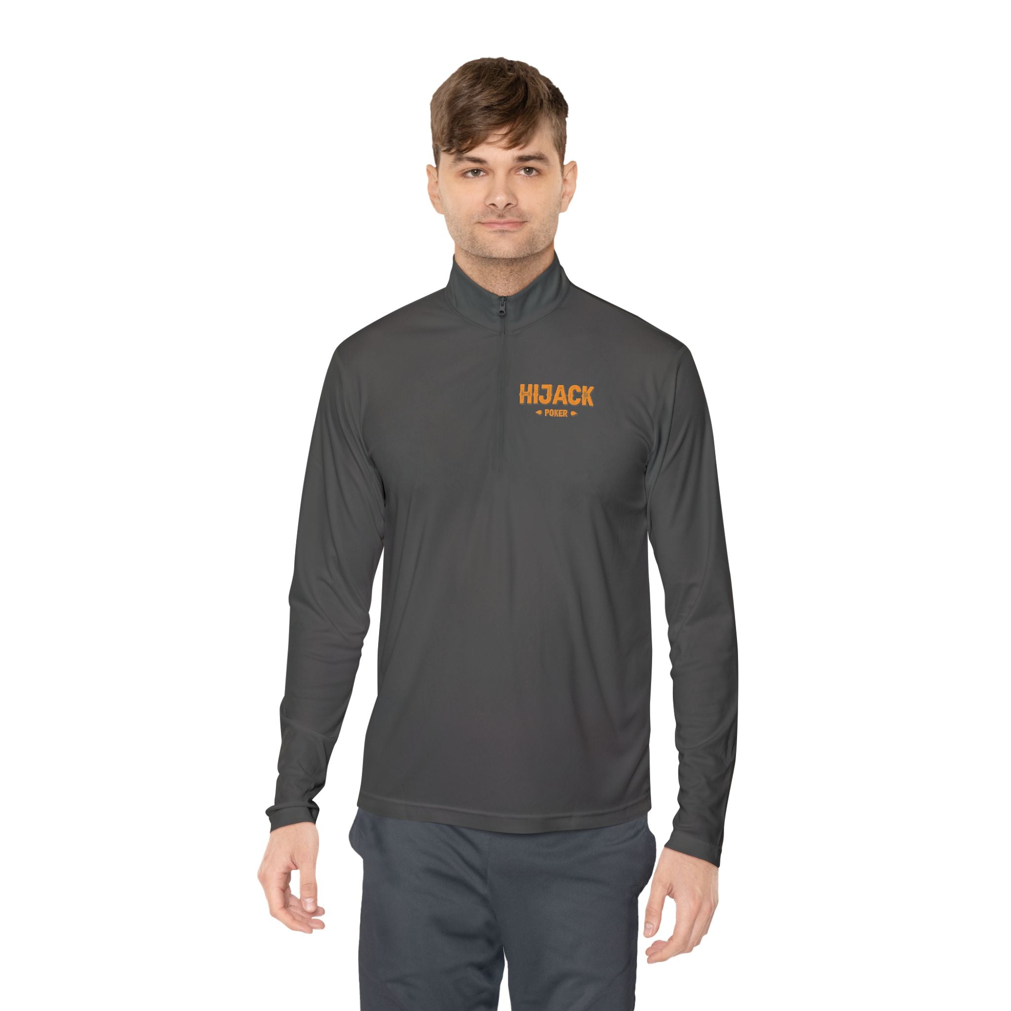 Hijack Poker Orange Logo Unisex Quarter-Zip Pullover