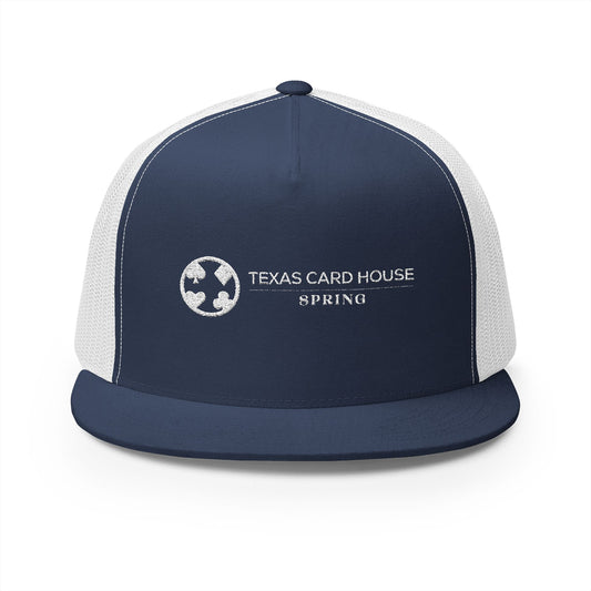 Texas Card House Spring 5 Panel Trucker Cap (Embroidery)