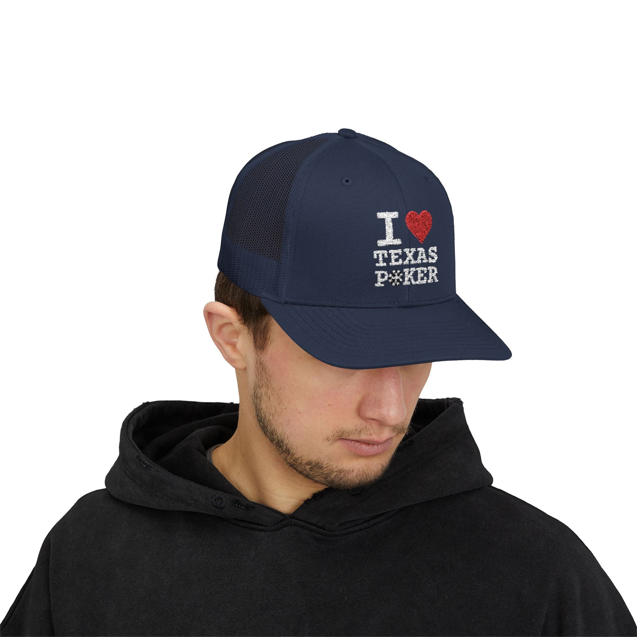 I Love Texas Poker Snapback Trucker Cap