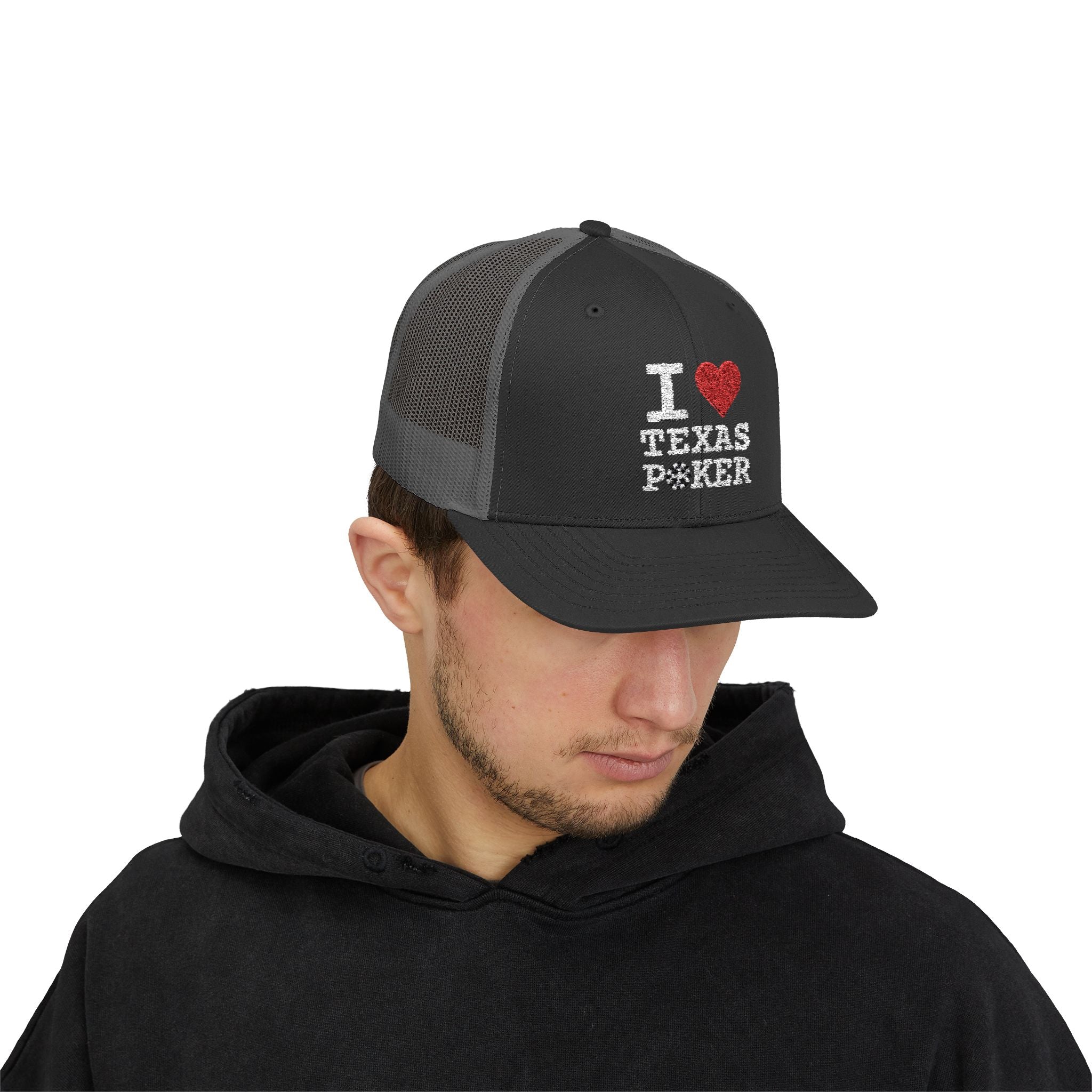 I Love Texas Poker Snapback Trucker Cap