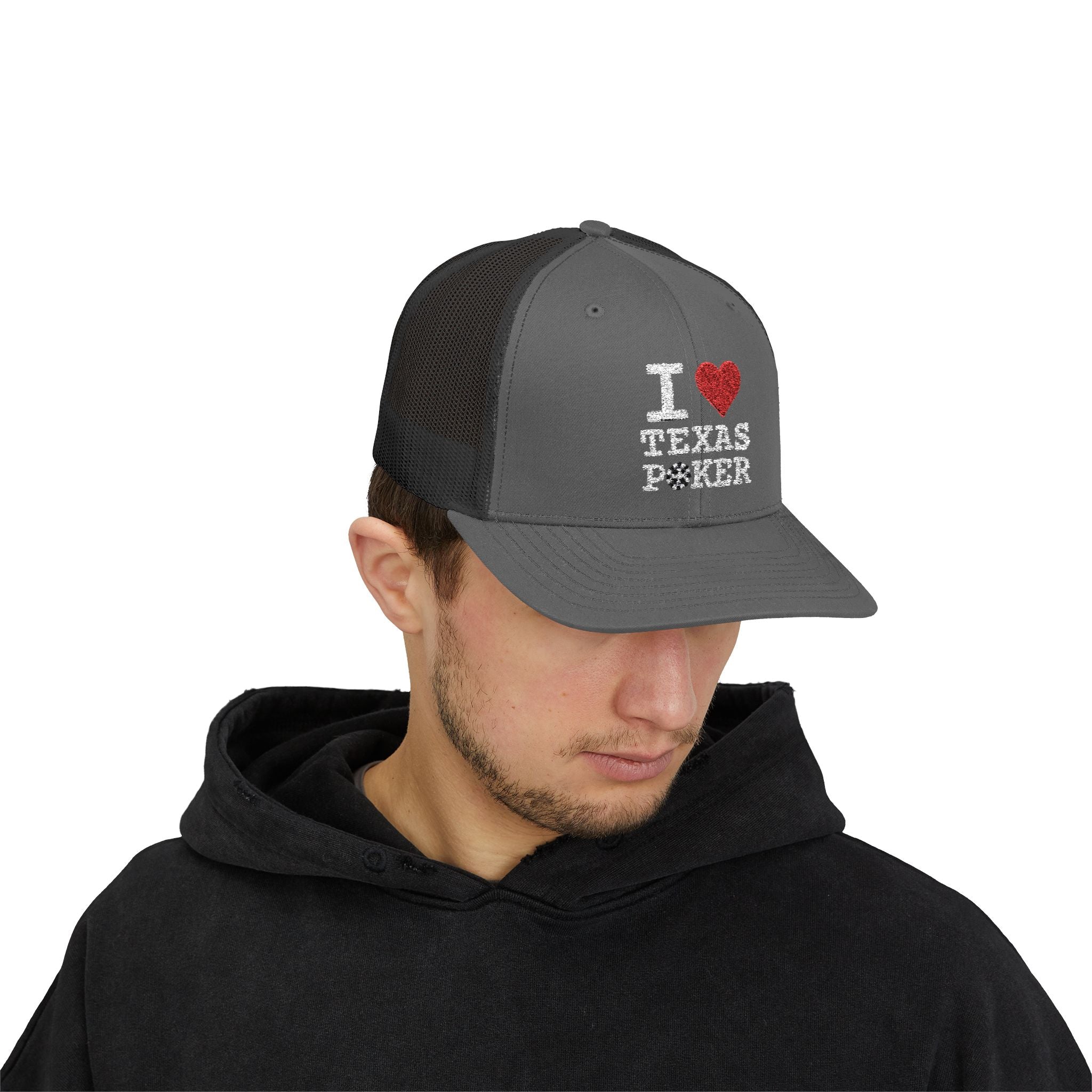 I Love Texas Poker Snapback Trucker Cap