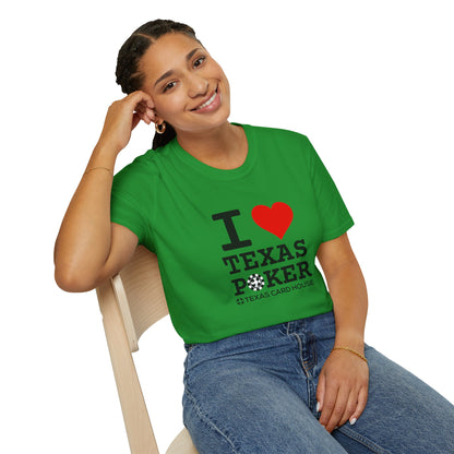 I Love Texas Poker Unisex Softstyle T-Shirt