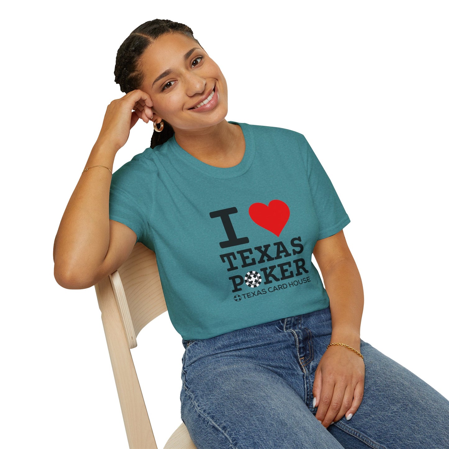 I Love Texas Poker Unisex Softstyle T-Shirt