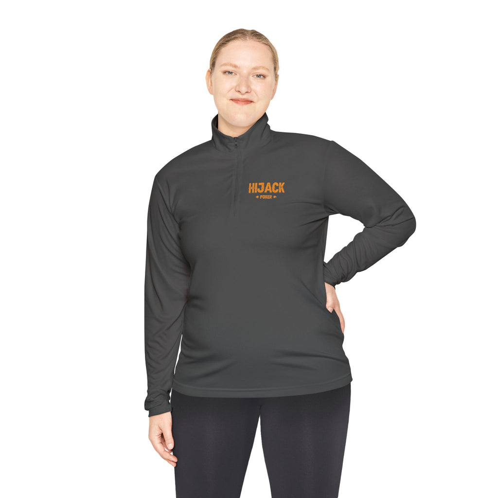 Hijack Poker Orange Logo Unisex Quarter-Zip Pullover