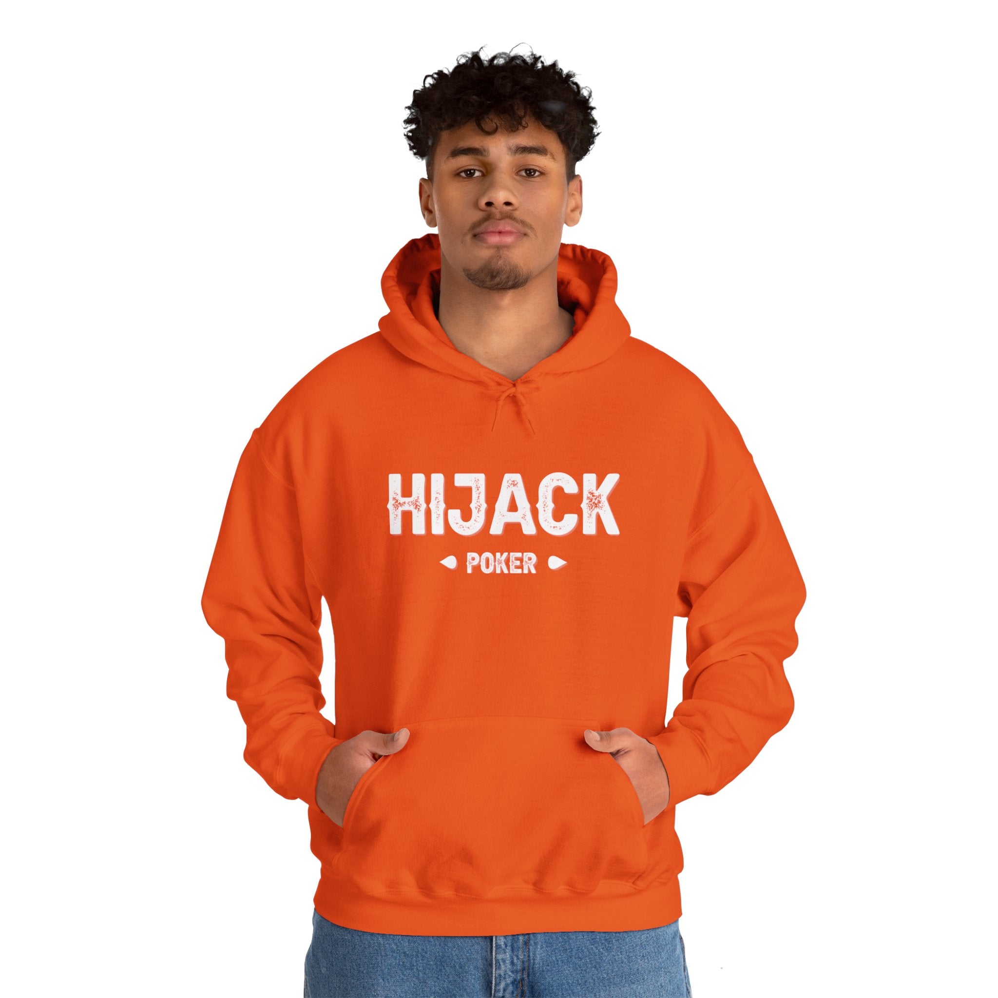 Hijack White Logo Unisex Heavy Blend™ Hooded Sweatshirt