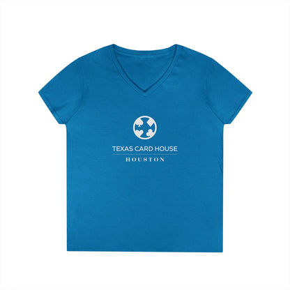 Texas Card House Houston Ladies' V-Neck T-Shirt