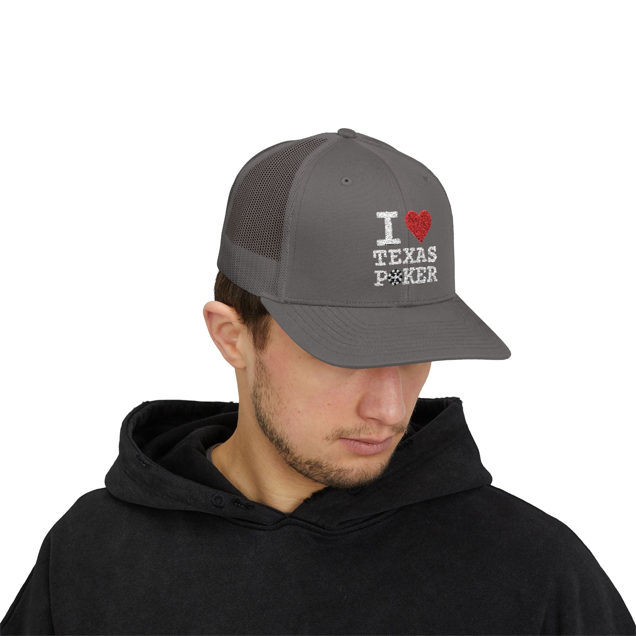 I Love Texas Poker Snapback Trucker Cap