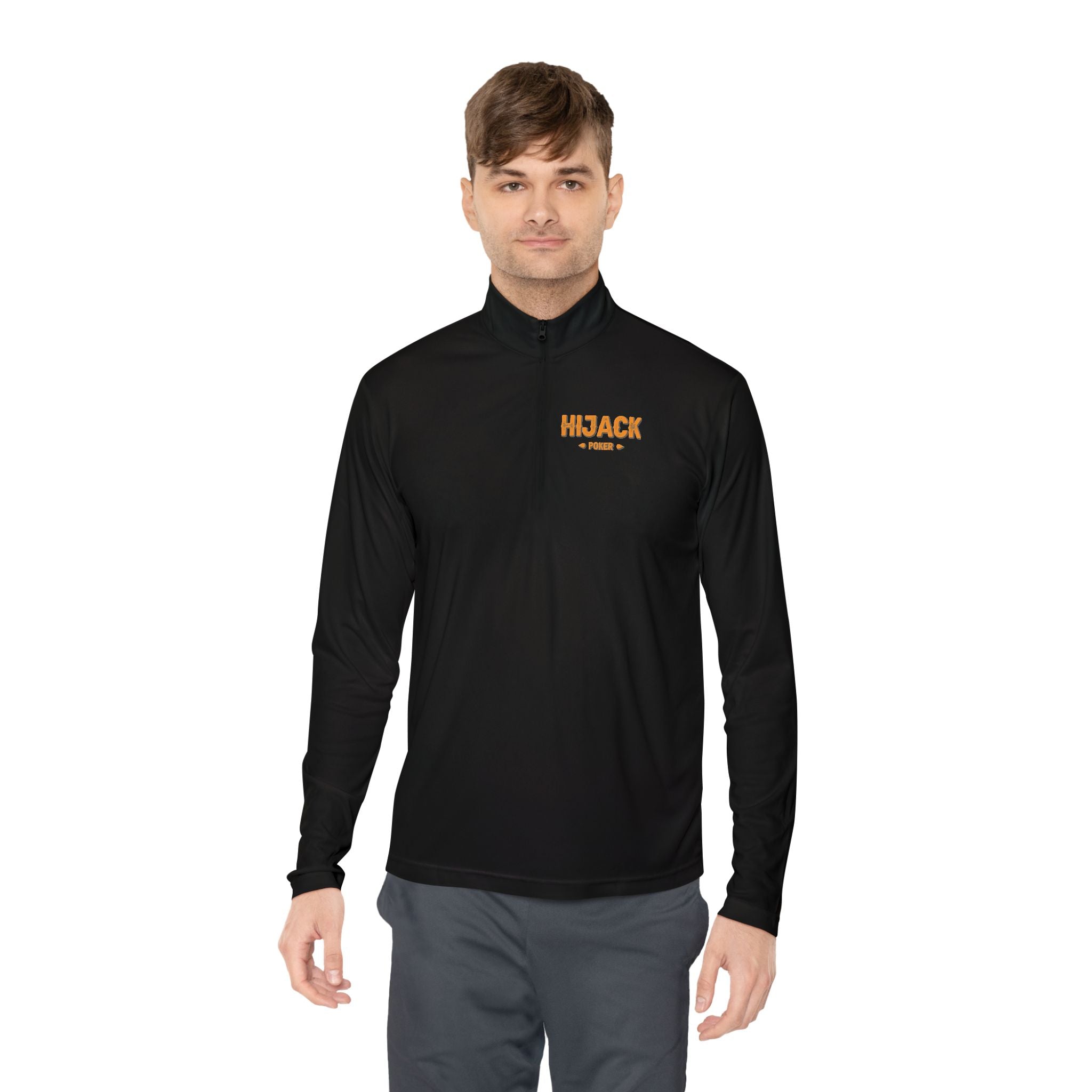 Hijack Poker Orange Logo Unisex Quarter-Zip Pullover