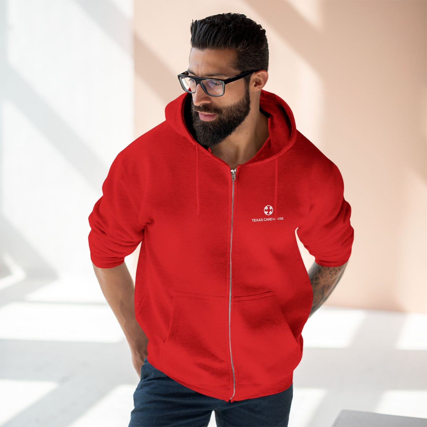 Texas Card House Unisex Zip Hoodie