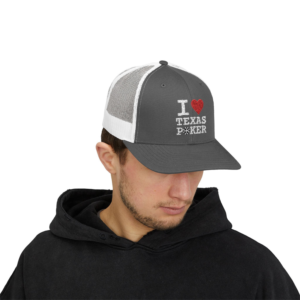 I Love Texas Poker Snapback Trucker Cap
