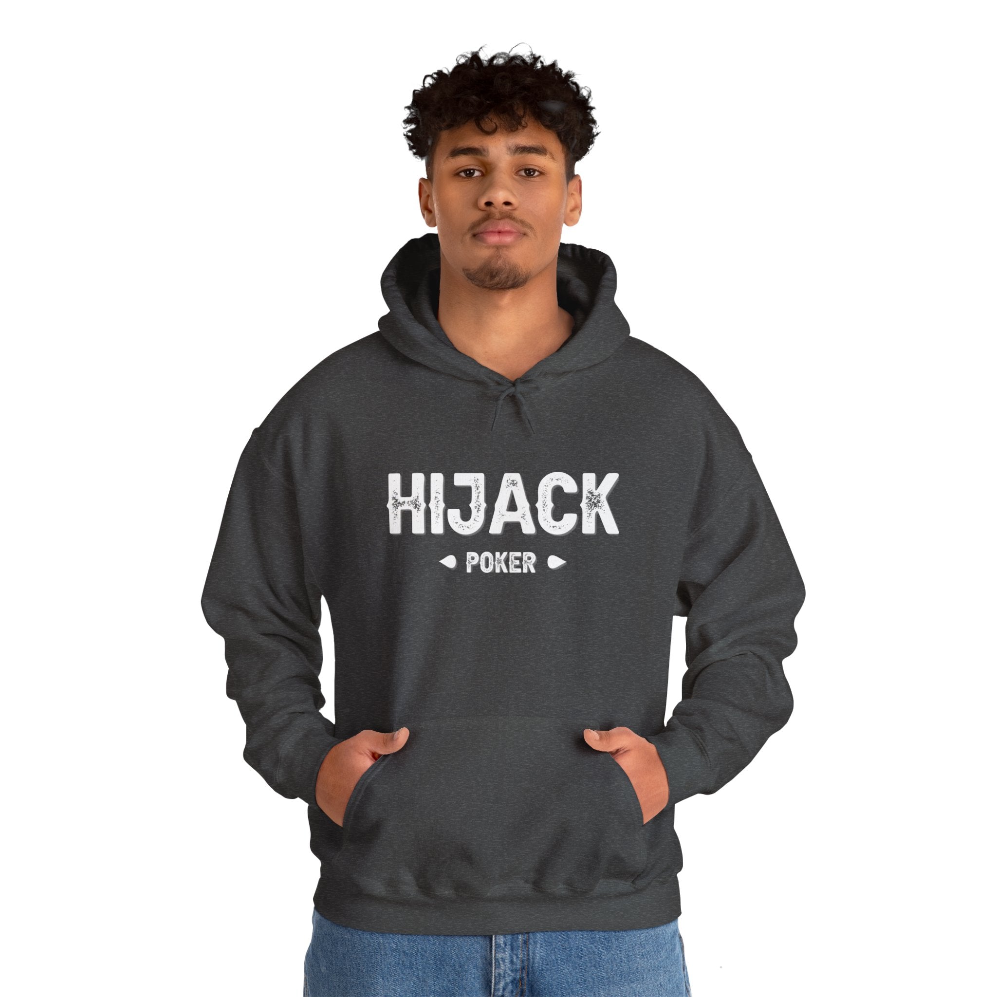 Hijack White Logo Unisex Heavy Blend™ Hooded Sweatshirt