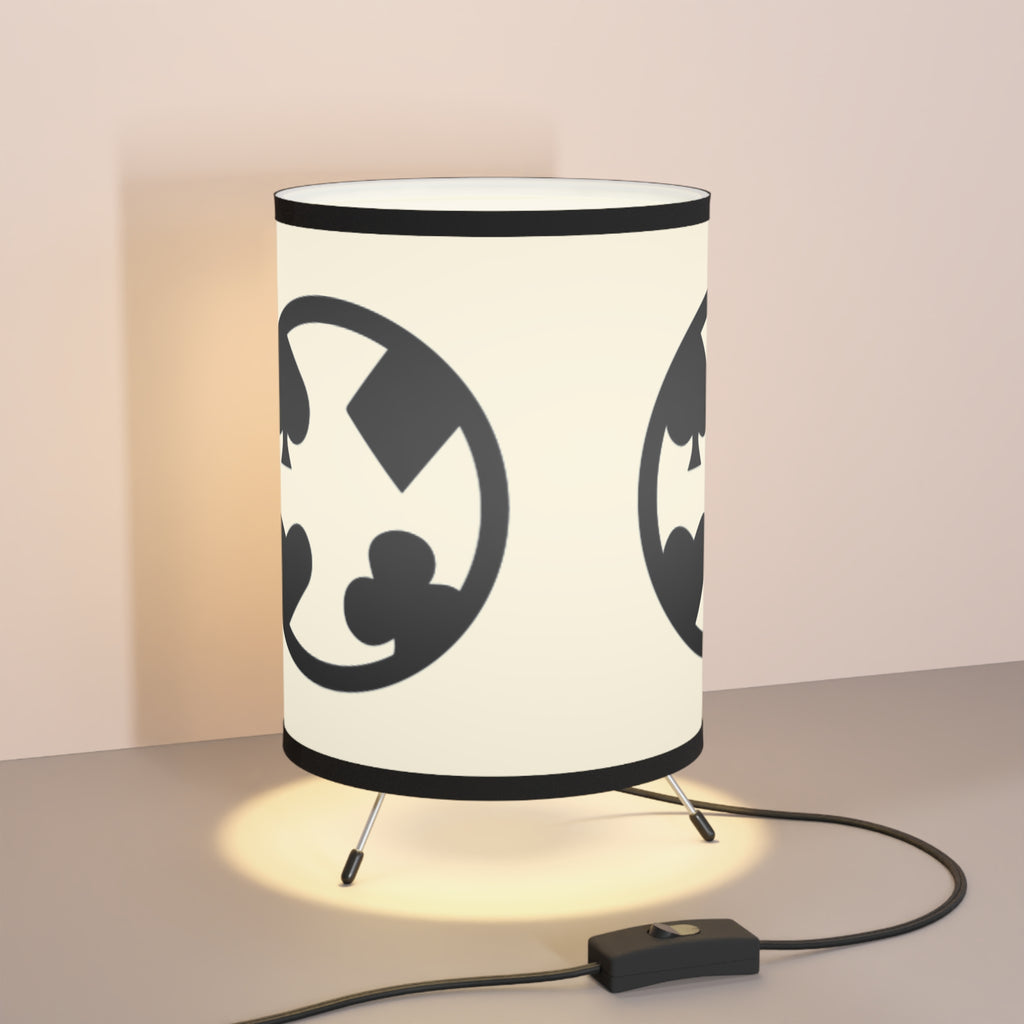 Texas Card House Tripod Lamp with High-Res Printed Shade, US\CA plug