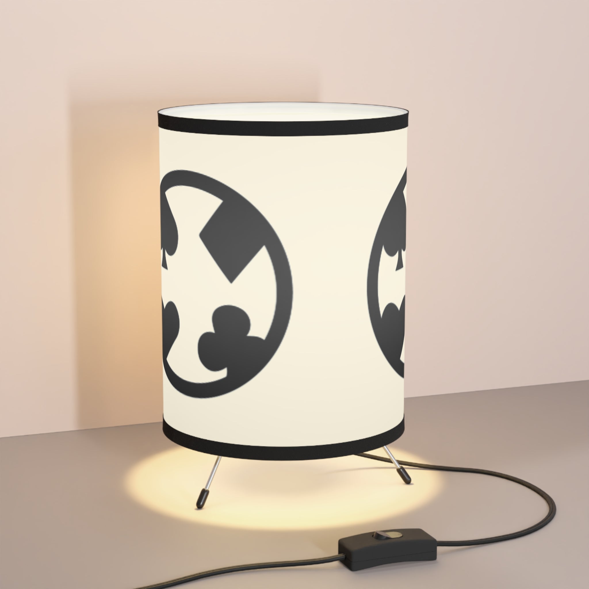 Texas Card House Tripod Lamp with High-Res Printed Shade, US\CA plug