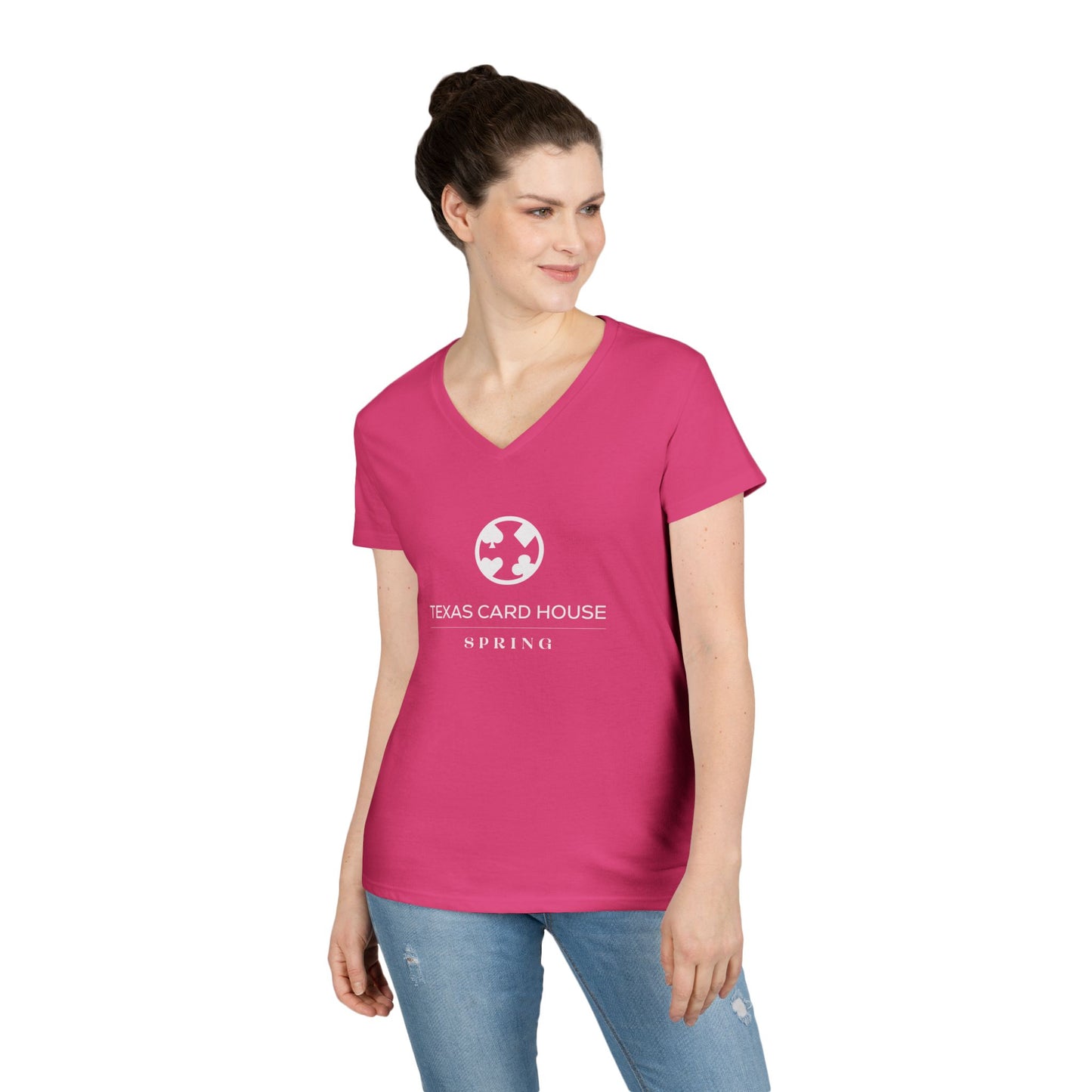 Texas Card House Spring Ladies' V-Neck T-Shirt