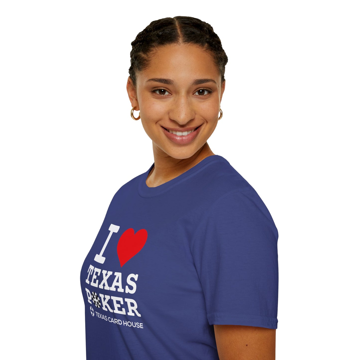 I Love Texas Poker White Lettering Unisex Softstyle T-Shirt