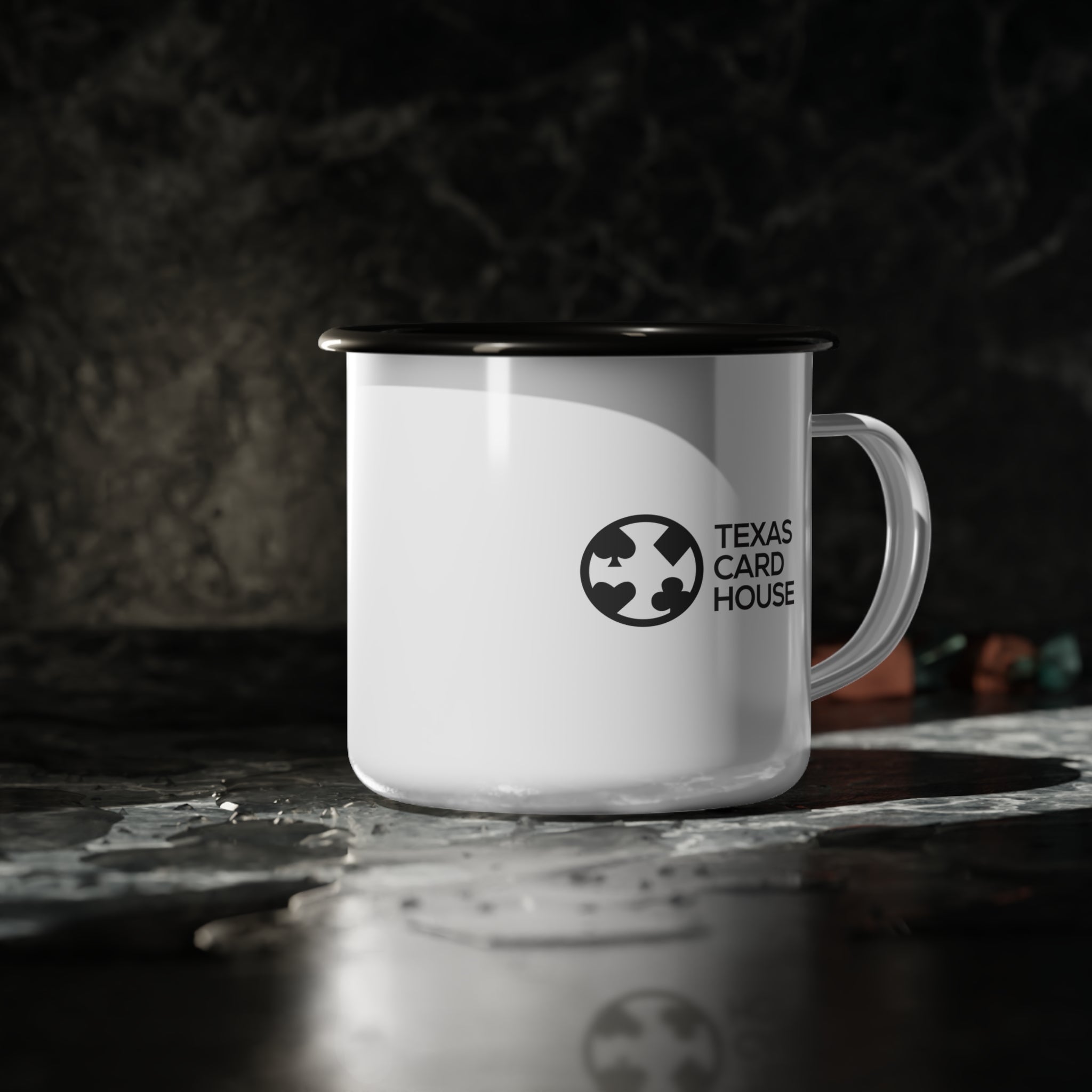 Texas Card House - Enamel Camp Cup