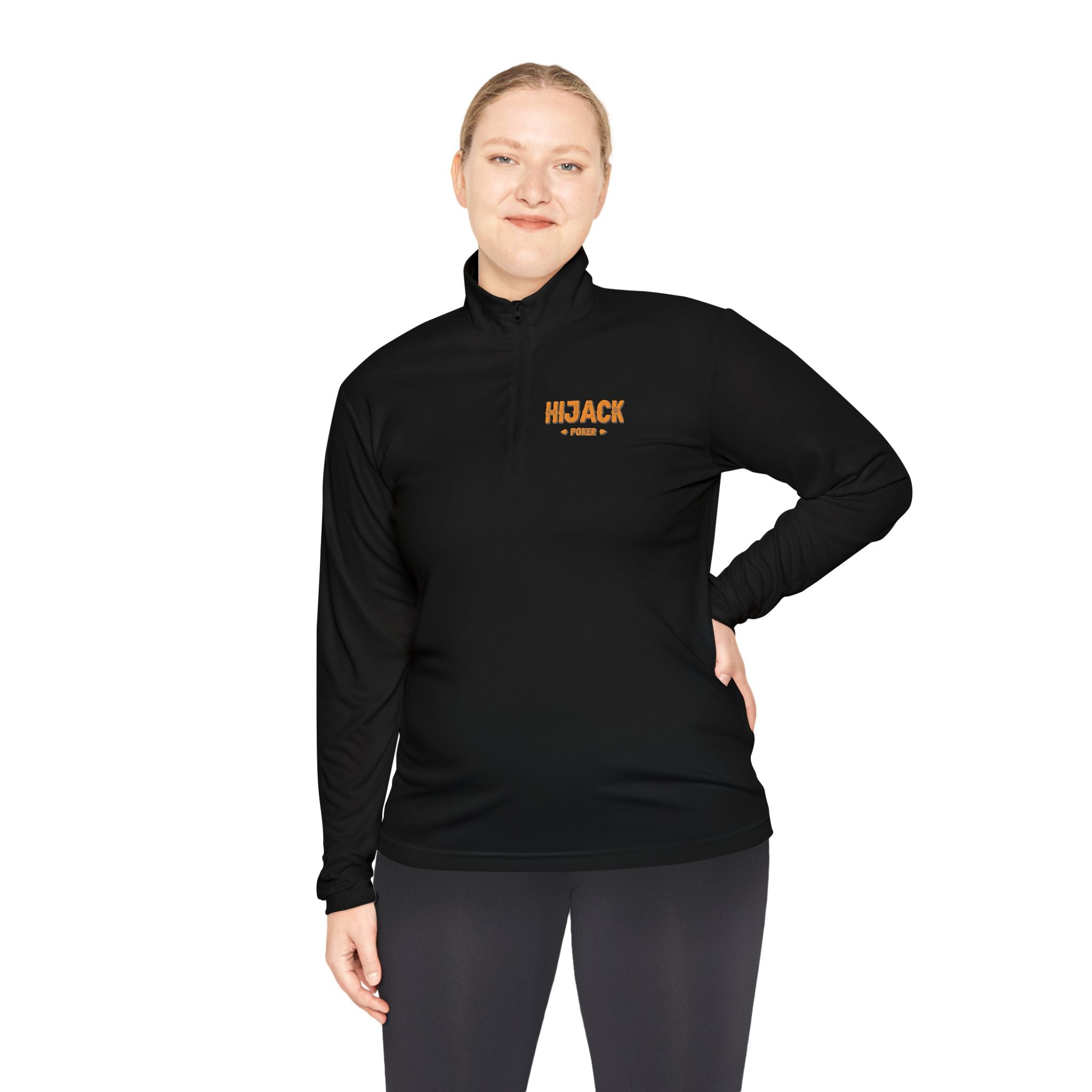 Hijack Poker Orange Logo Unisex Quarter-Zip Pullover