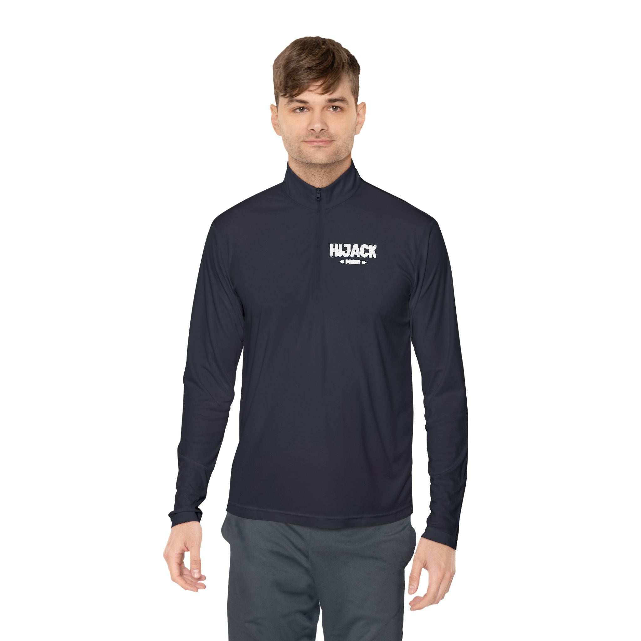 Hijack Poker White Logo Unisex Quarter-Zip Pullover