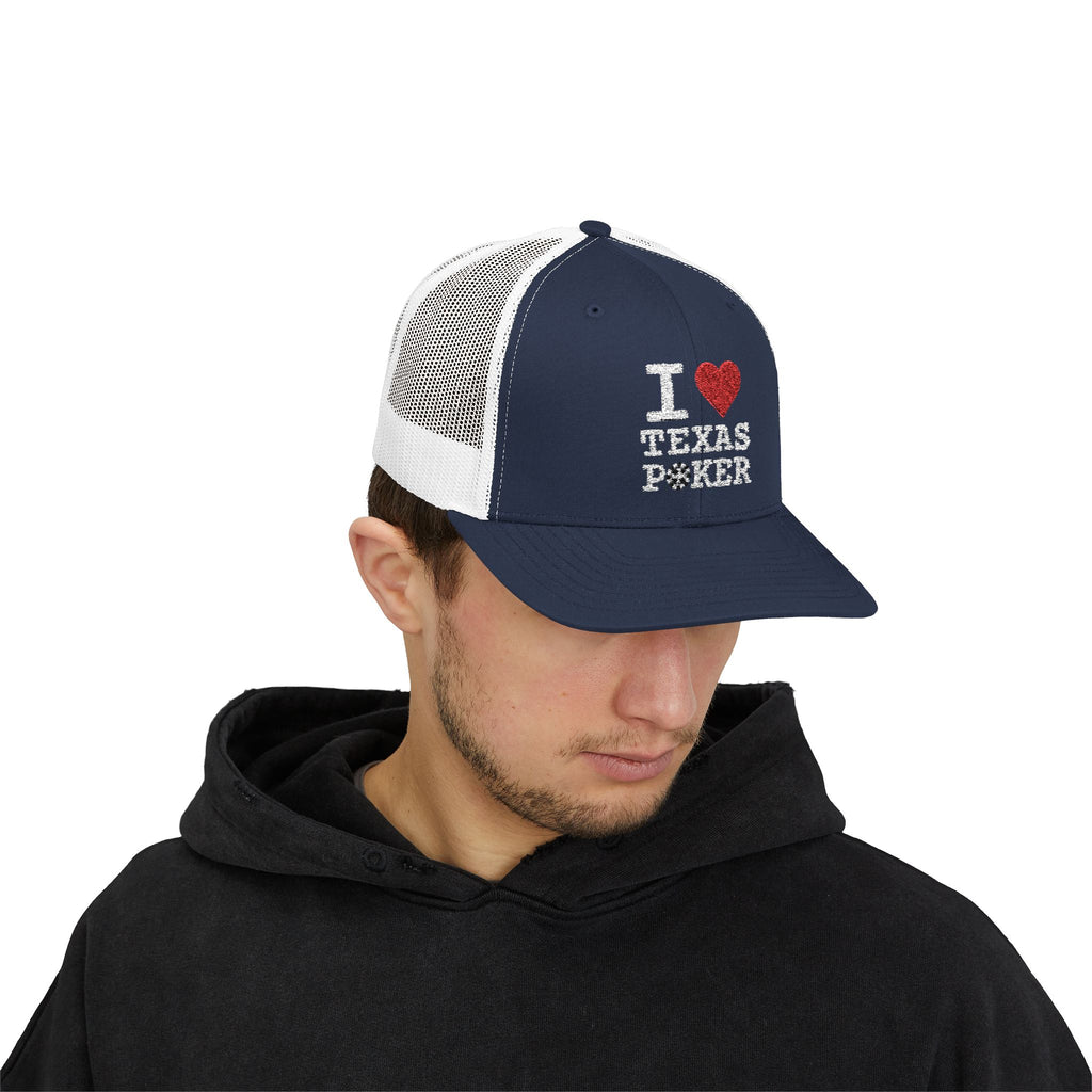 I Love Texas Poker Snapback Trucker Cap