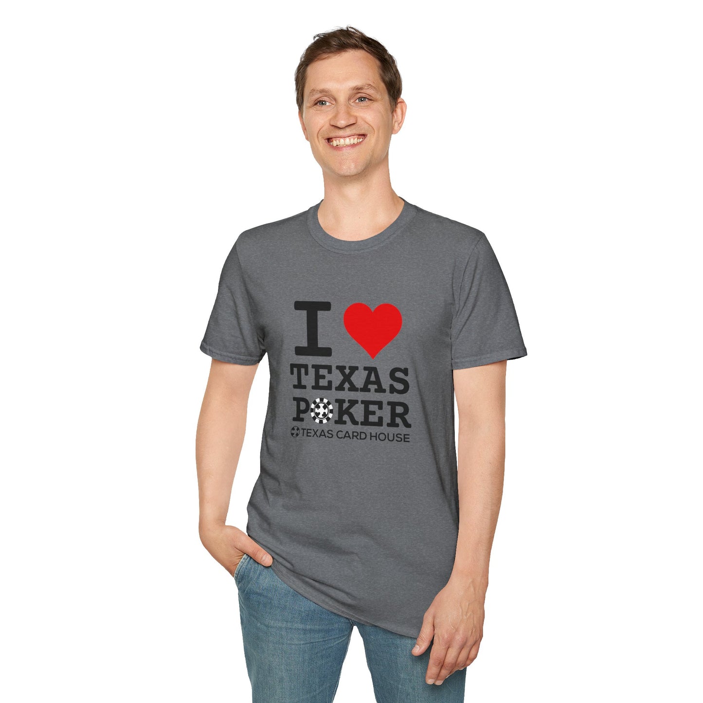 I Love Texas Poker Unisex Softstyle T-Shirt